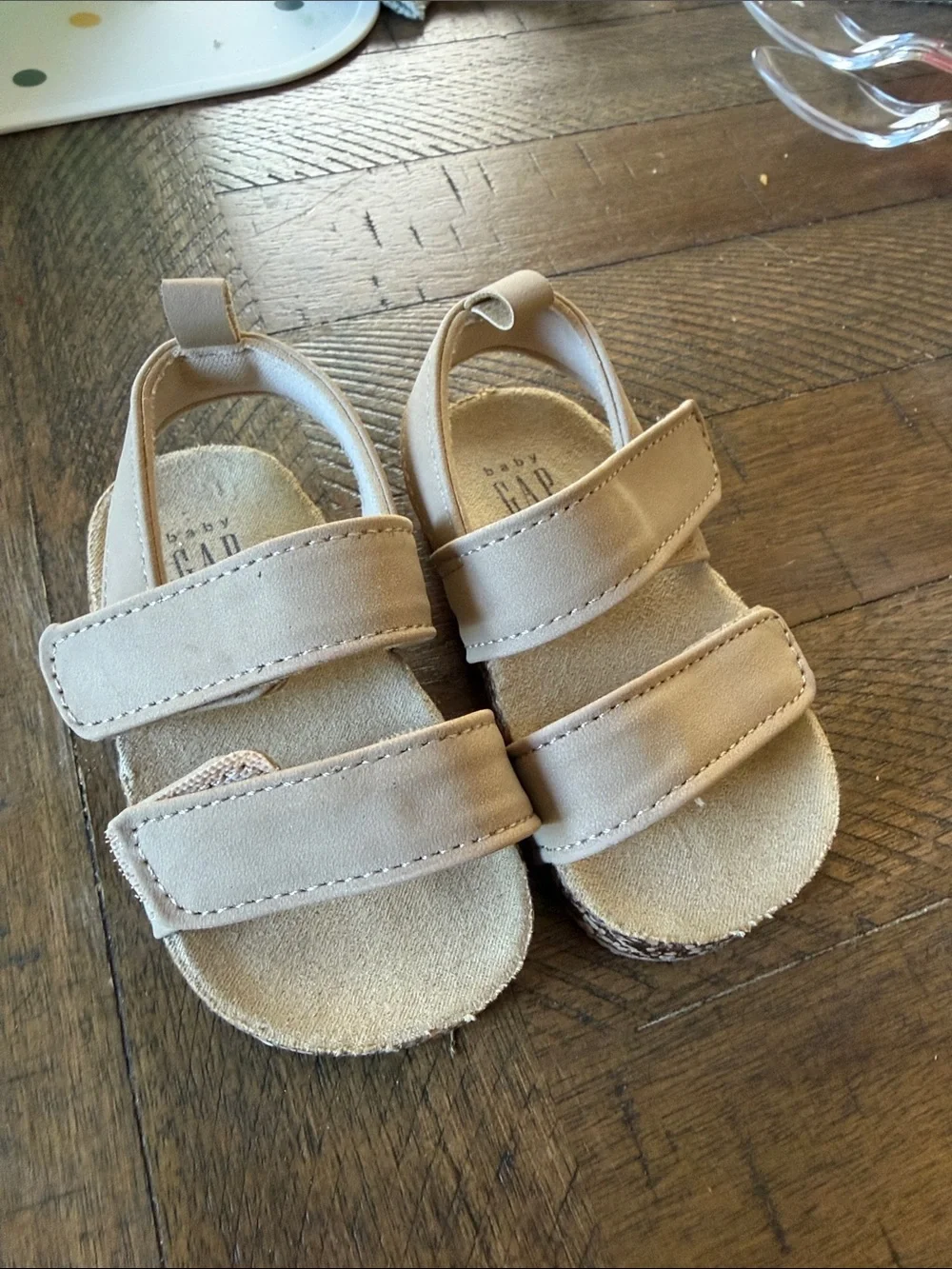 GAP Tan Double-Strap Baby Sandals